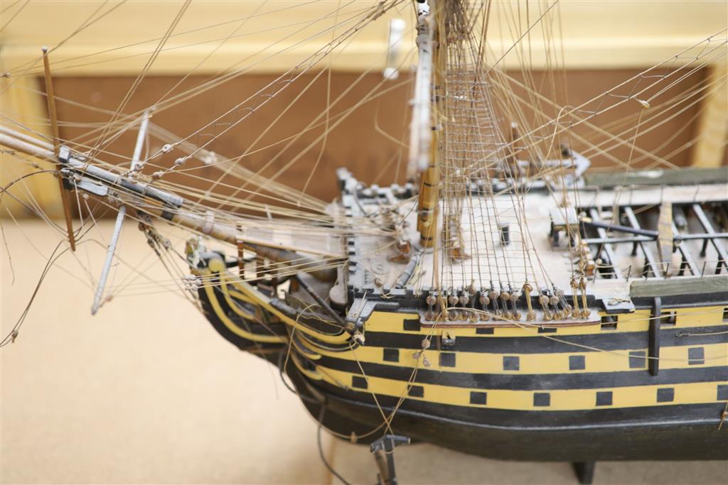 A model of The Victory, width 90cm, and a model of The Marseille